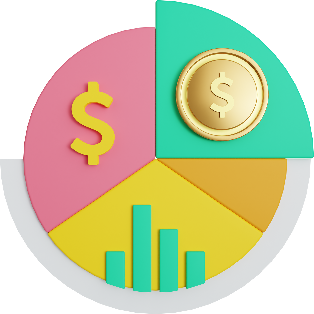 finance graph 3d icon illustration